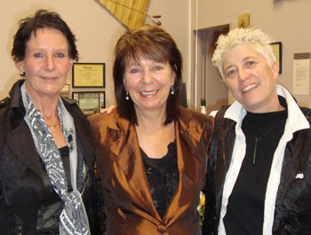 Janice with Jan and Karen, owners of Whangaparaoa Curves Gym, after motivating the ladies at the launch of the Corvettes competition.